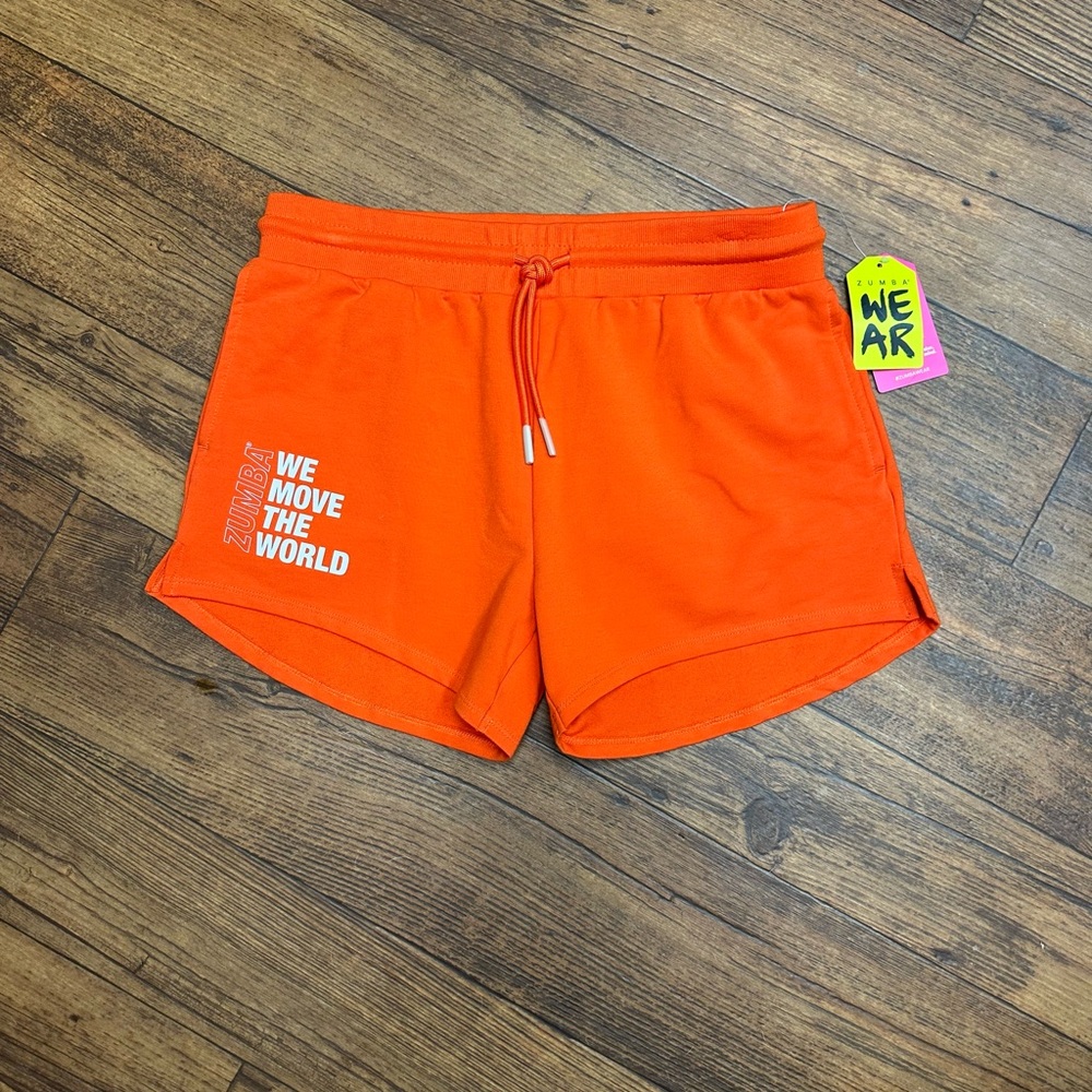 Zumba Fitness Bright Orange Athletic Shorts